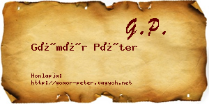 Gömör Péter névjegykártya
